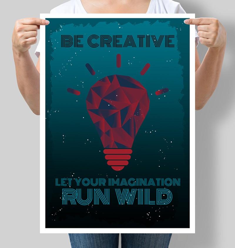Постер мотивационный Be creative 30x42 см A3 без рамки (M010_A3)