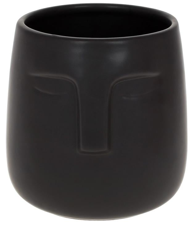 Ваза керамическая Illusion Лицо 14х14х14 см Черный матовый (BD-733-538)