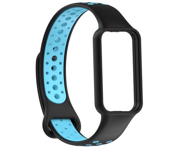 Ремешок Sport Strap для Amazfit Band 7 20 мм Черный с голубым