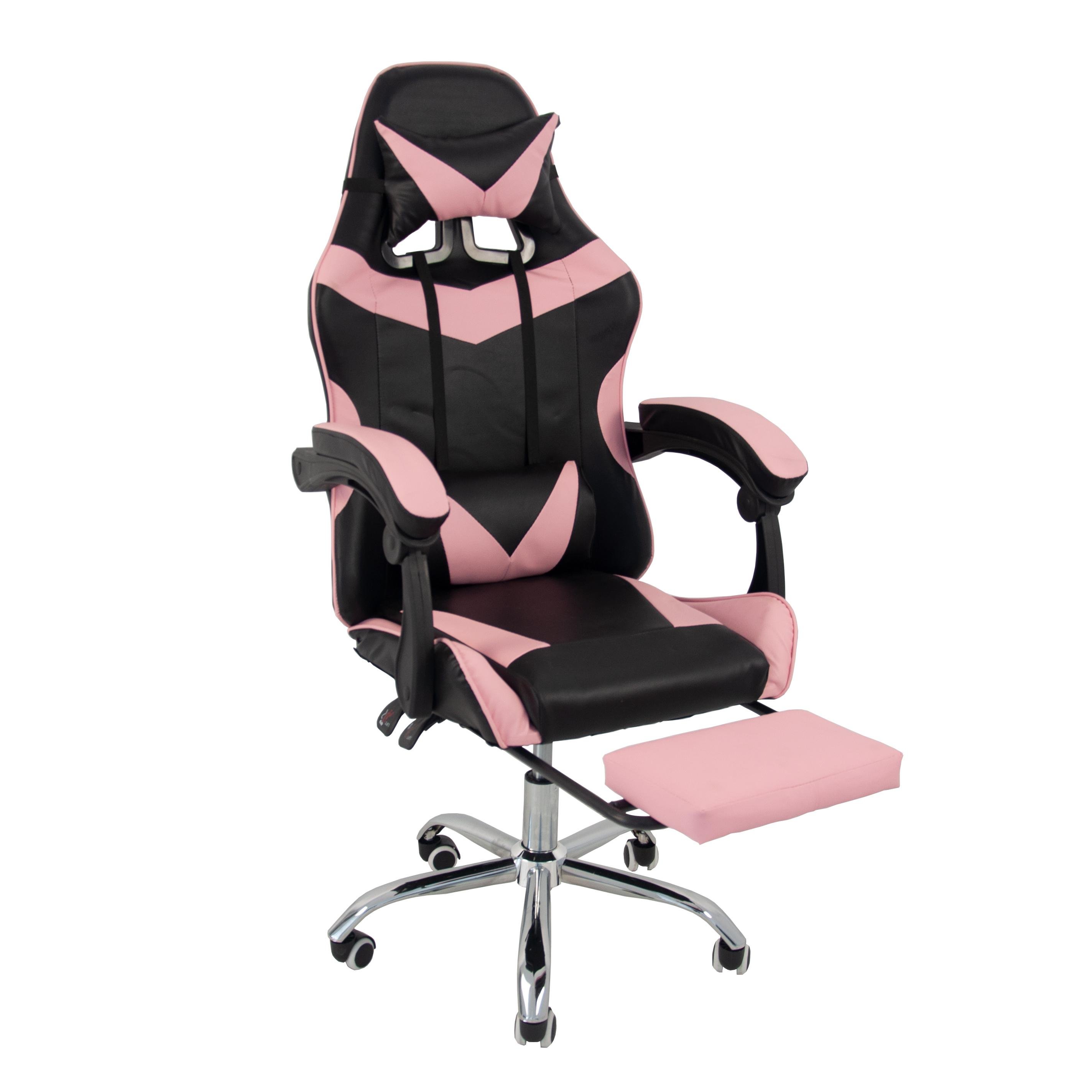 Крісло геймерське Bonro B-810 TPF з підставкою для ніг Рожевий (5682)