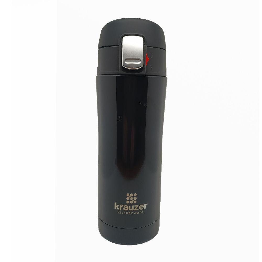 Термокружка Krauzer глянец нержавеющая сталь 350 мл Черный (86-350SHINY BLACK)