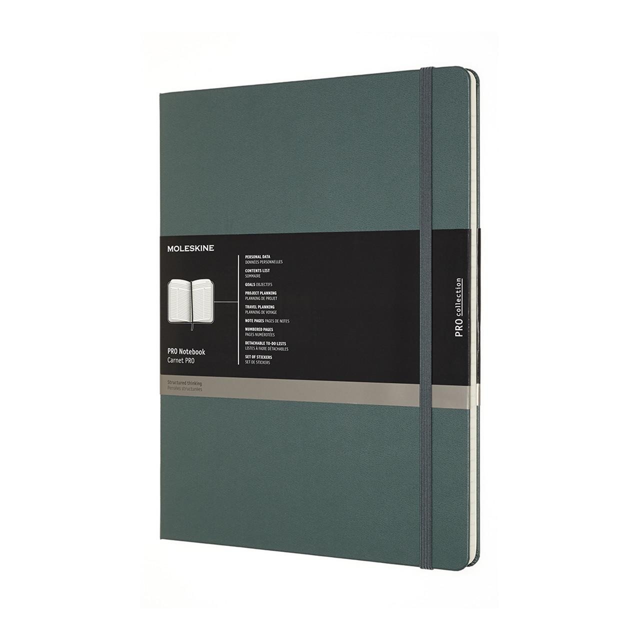 Блокнот Moleskine PRO XXL 21,6х28 см 192 сторінки в лінію лісової Зелений