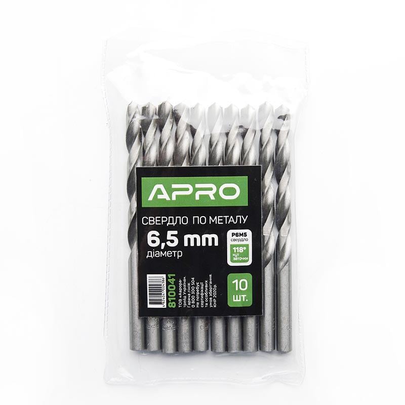 Сверло по металлу Apro Р6М5 6,5 мм (810040)
