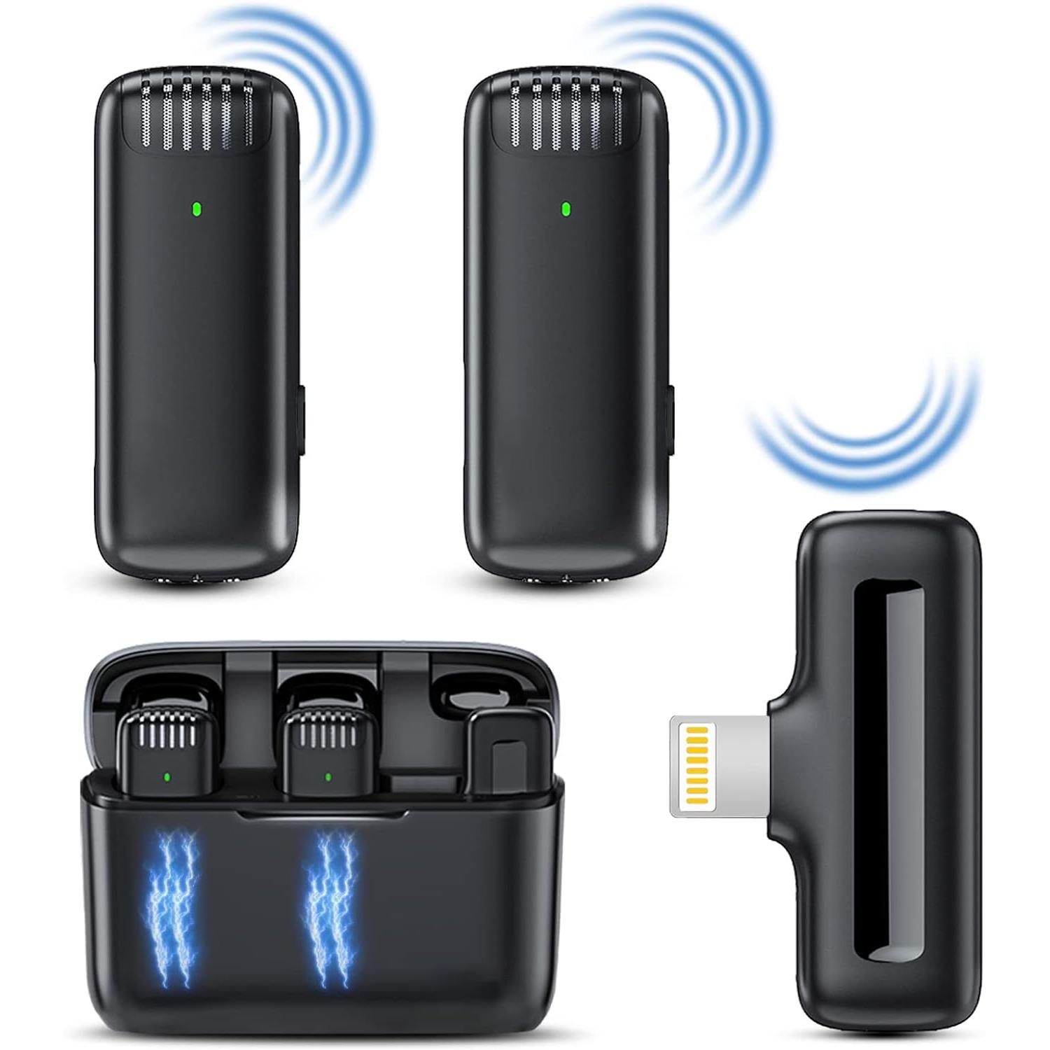 Микрофон двойной петличный Savetek P31-2 Lightning для iPhone/iPad беспроводной до 20 м с зарядным кейсом - фото 19
