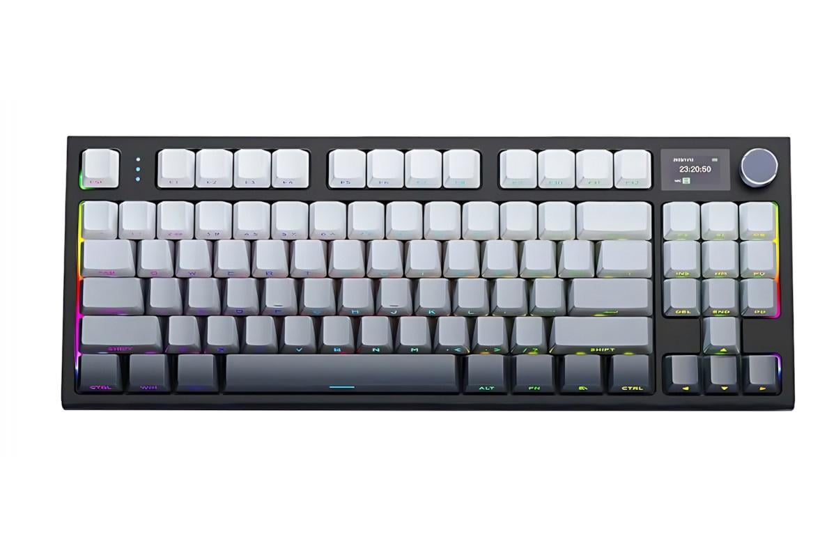 Клавиатура беспроводная механическая Attack Shark K86+наклейки раскладки Moonlit night Bluetooth/2,4g с мини-дисплеем