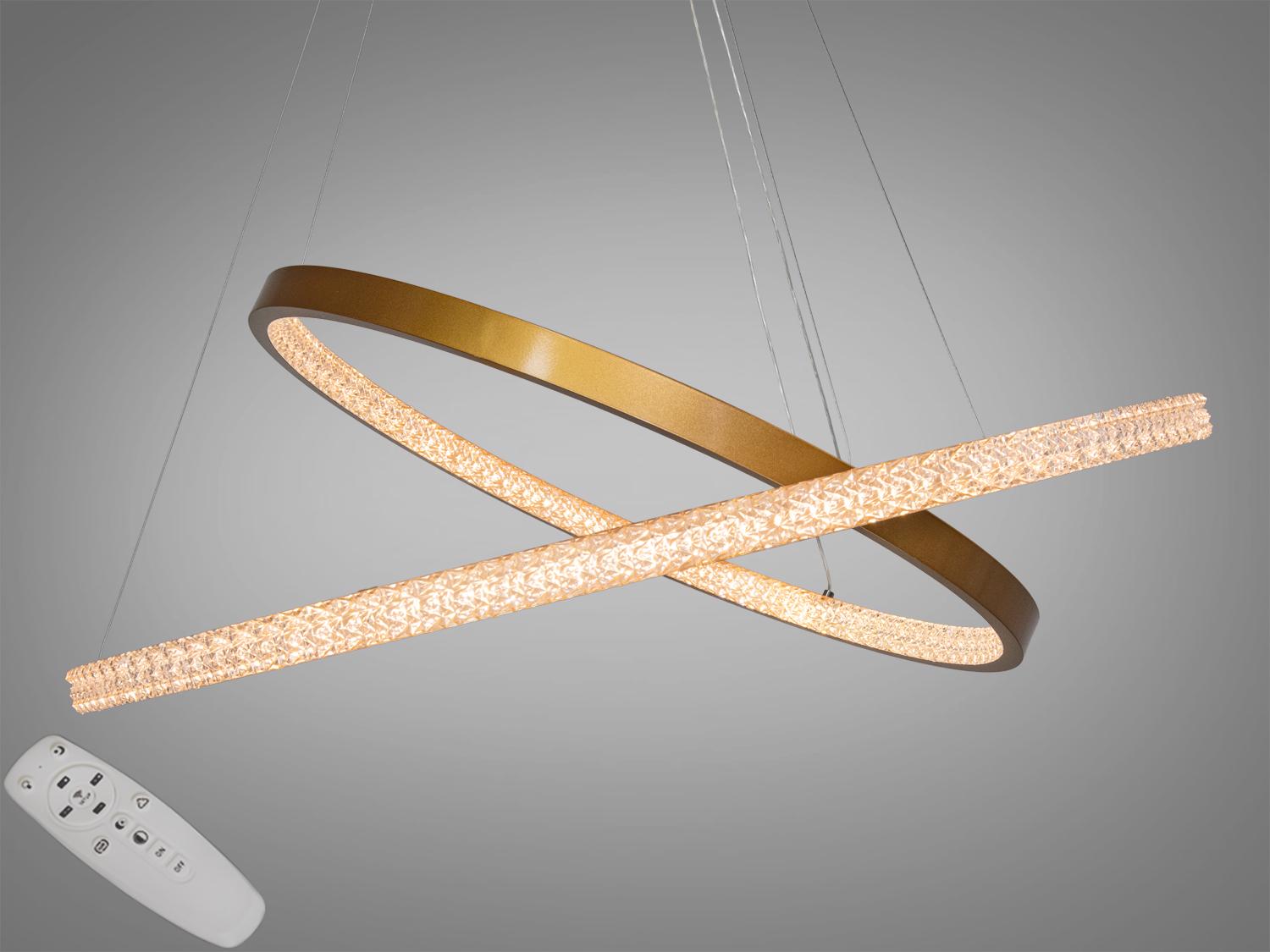 Люстра светодиодная подвес 150 Вт Золотой (D2489-800+600G)