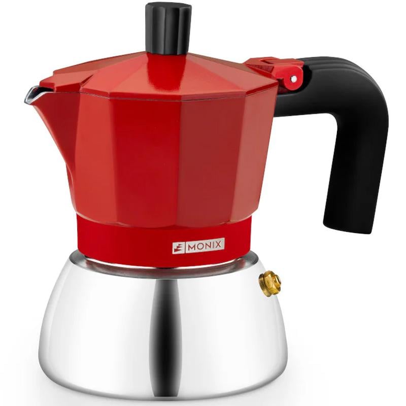 Кавоварка гейзерна Monix Induction Red 370 мл індукція (111005538)