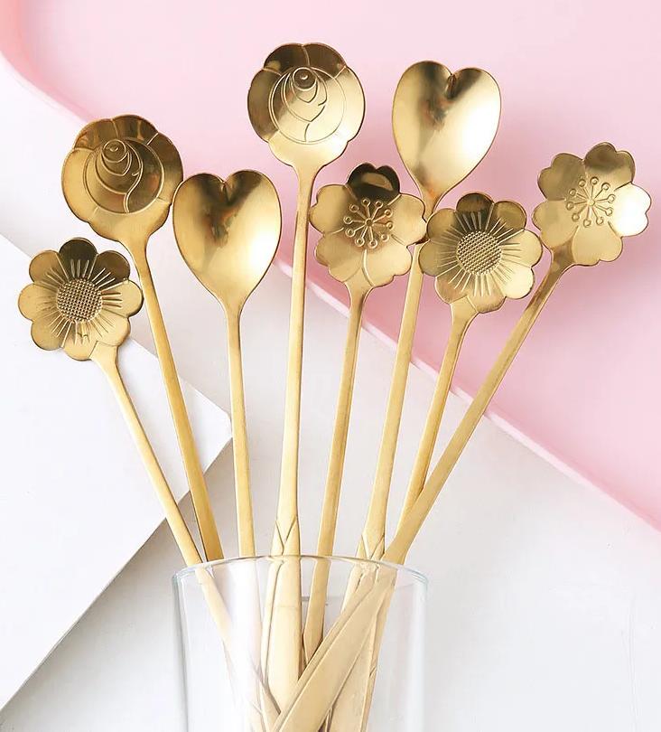 Набор фигурных десертных ложек с длинной ручкой 6 шт. Золотистый (2464734080) - фото 9 Набор фигурных десертных ложек с длинной ручкой 6 шт. Золотистый (2464734080) - фото 9