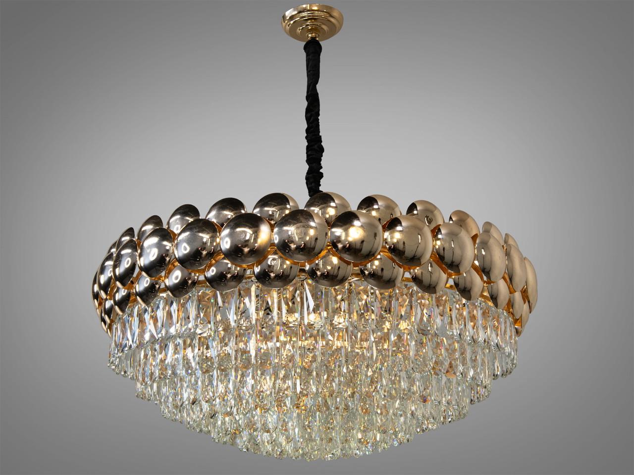 Люстра хрустальная подвесная в гостиную QS6608-800G-LS на 19 ламп Золотой (2647928251)