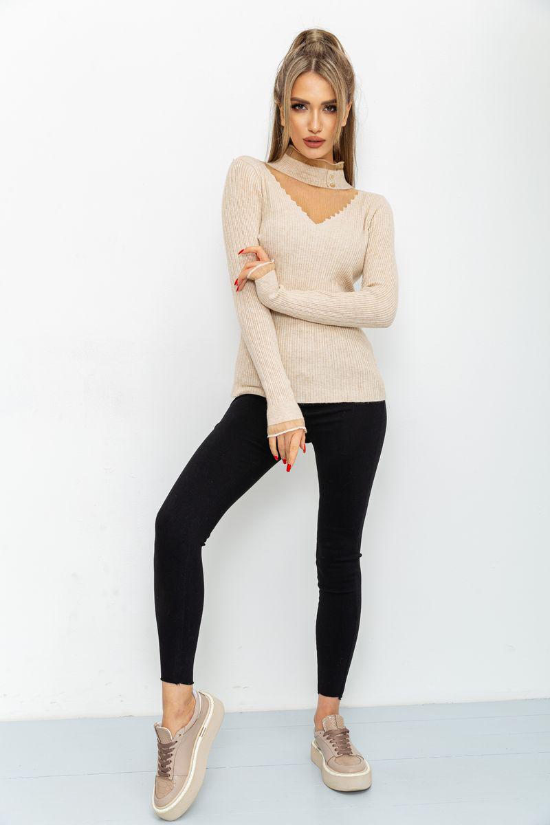 Гольф жіночий в рубчик Ager 221R010 S/M Світло-бежевий (9624312)