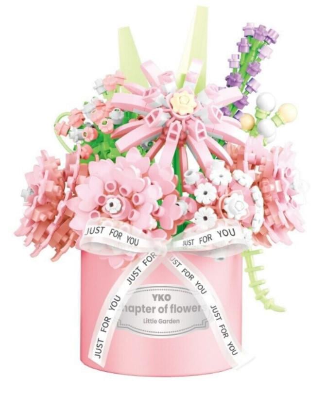 Конструктор Bouquet of Dianthus серия Floral Luxury Букет розовых гвоздик 350 деталей (2104619304)