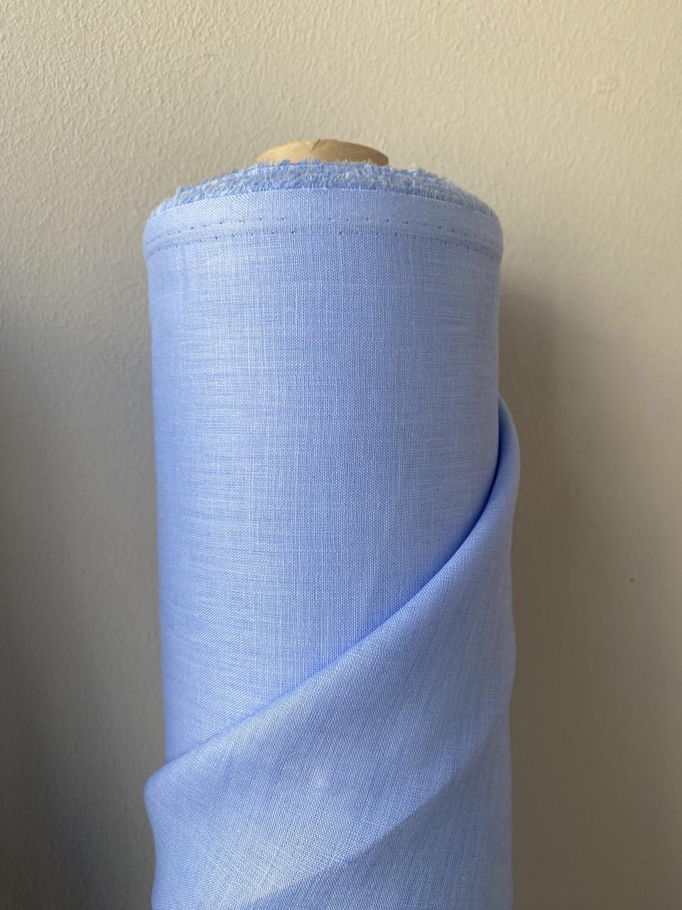 Тканина сорочково-платтєва LINEN PLUS 100% льон 143 см 435 Волошковий - фото 8