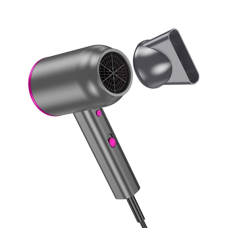 Фен для волос Hoco Hot and cold air hair dryer HP13 1600 Вт Серый/Розовый - фото 2 Фен для волос Hoco Hot and cold air hair dryer HP13 1600 Вт Серый/Розовый - фото 2