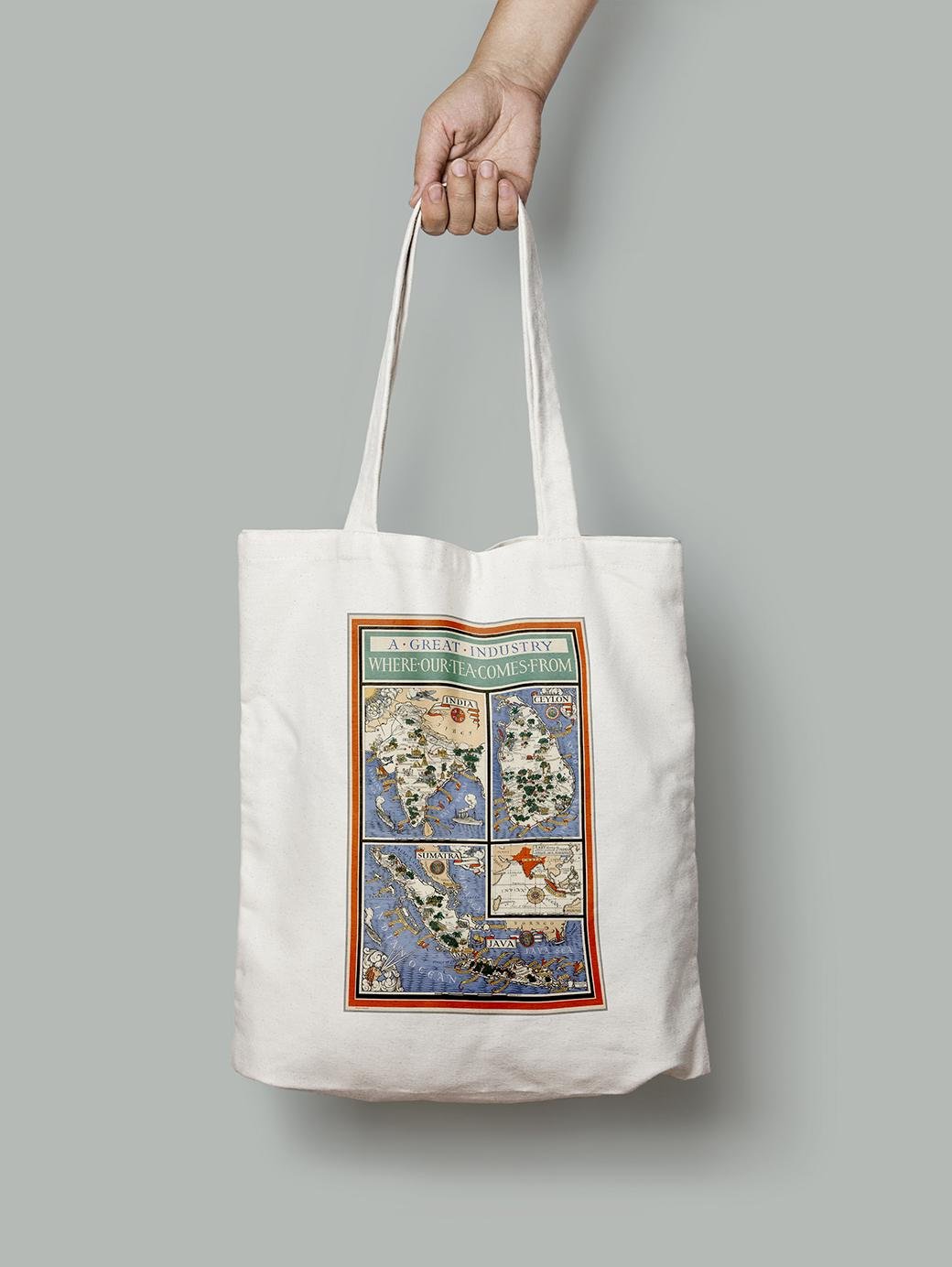 Эко-сумка Великая индустрия. Откуда берется наш чай шопер (OLD_MAP_poster_69_Bag)