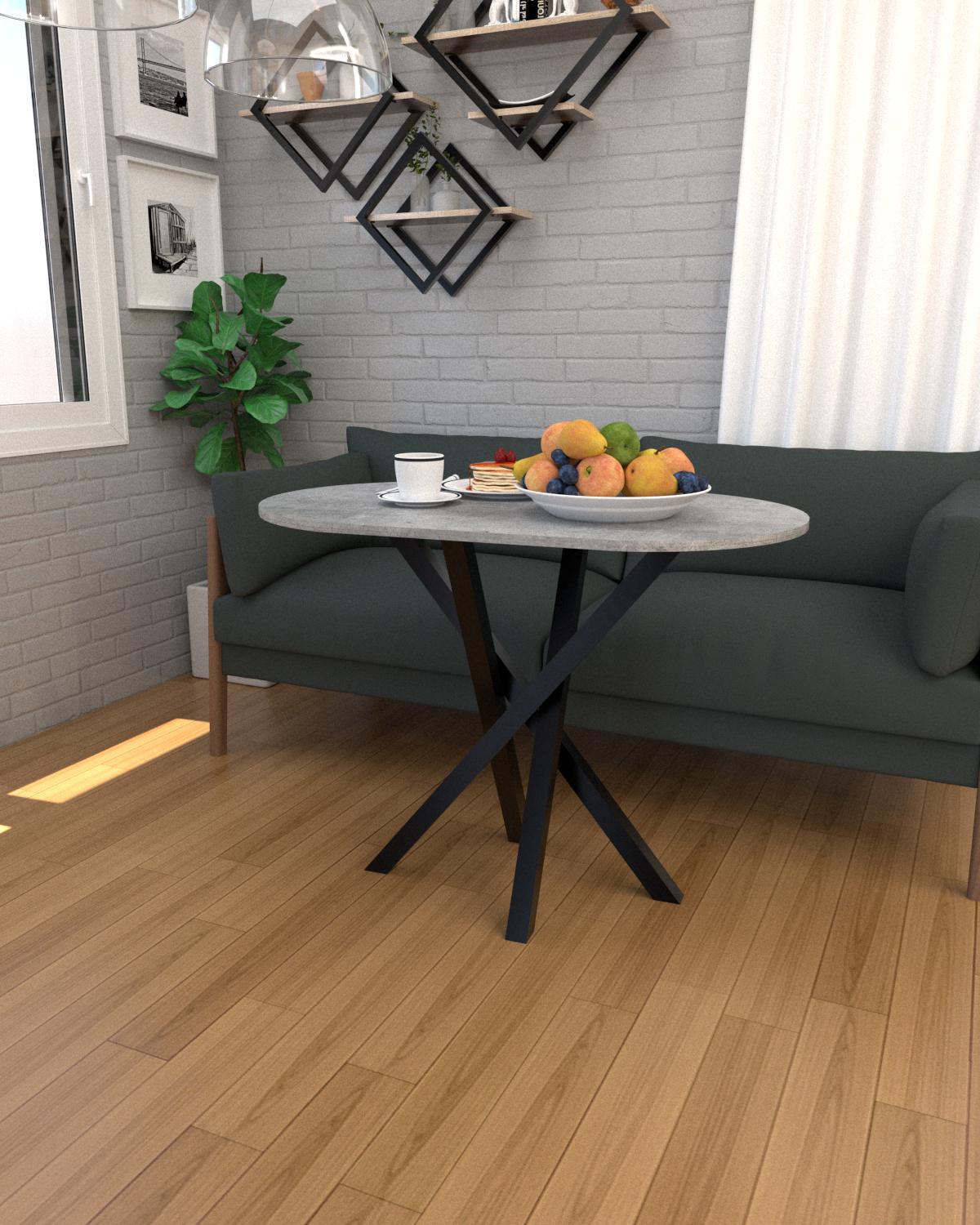 Стіл обідній EcoLoft Віто DSP-1336-10 в стилі лофт Бетон Міленіум (31285832)