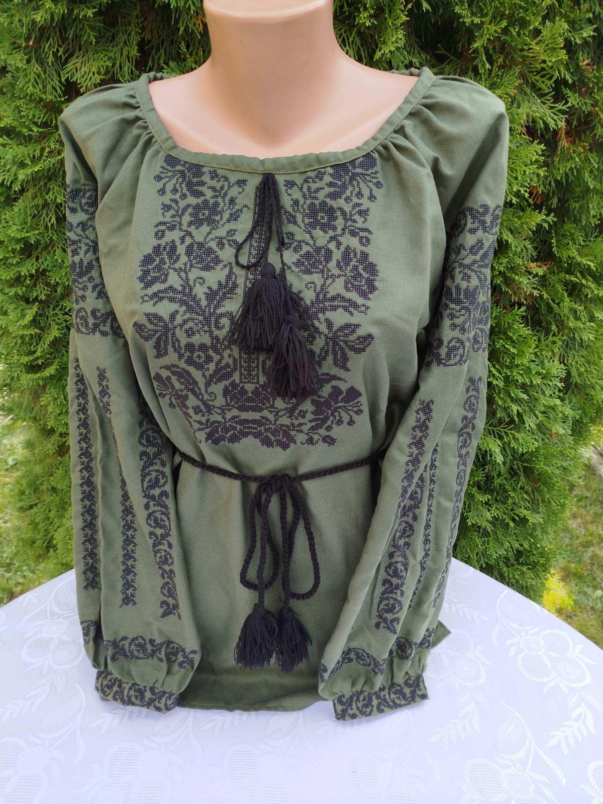 Вишиванка жіноча Соколинний узір на натуральному домотканому полотні р. 62 Зелений (2140830011) Вишиванка жіноча Соколинний узір на натуральному домотканому полотні р. 62 Зелений (2140830011)