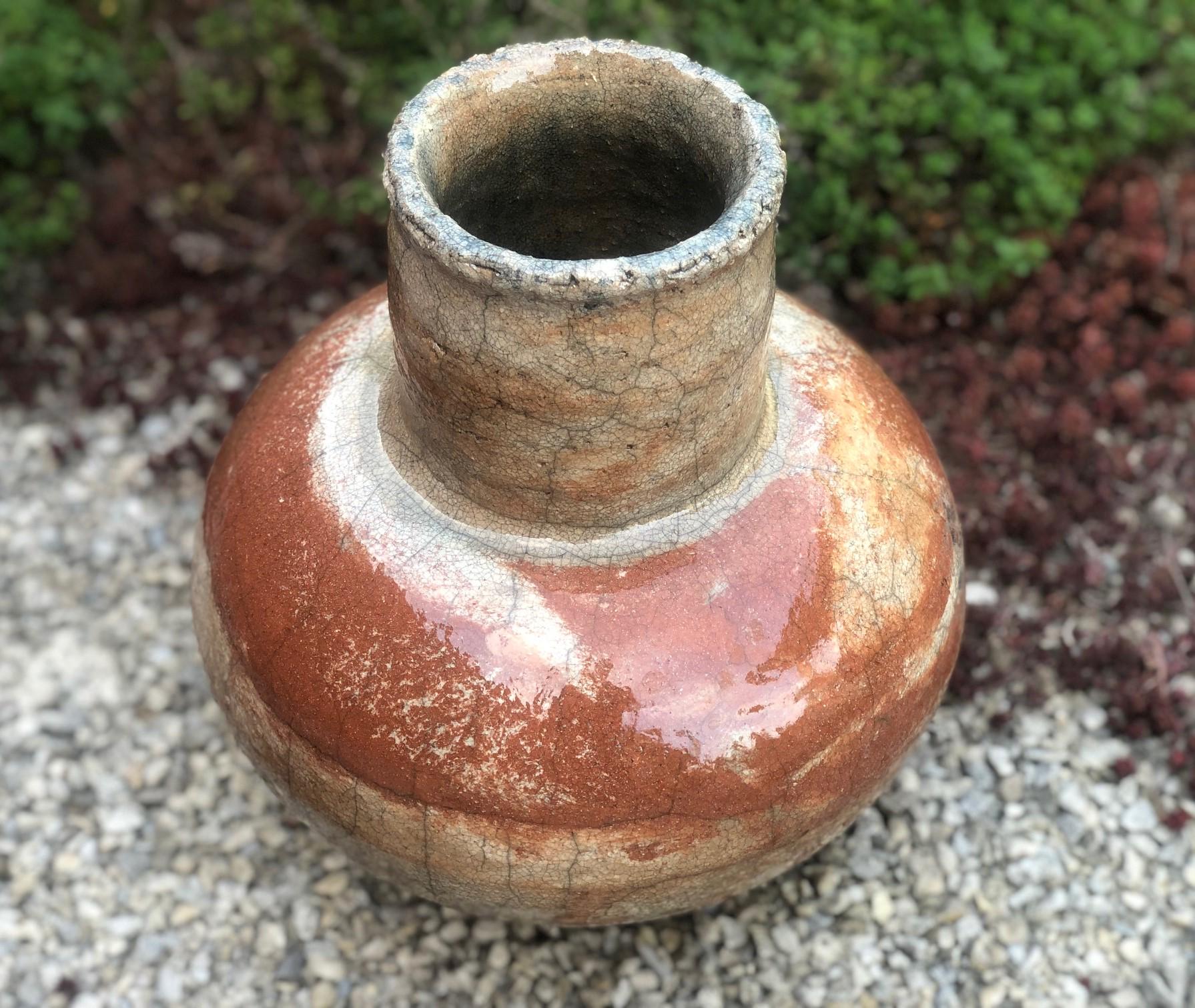 Ваза керамічна handmade в рустикальному стилі/випал в техніці Раку 32 см (SKU106) - фото 7 Ваза керамічна handmade в рустикальному стилі/випал в техніці Раку 32 см (SKU106) - фото 7