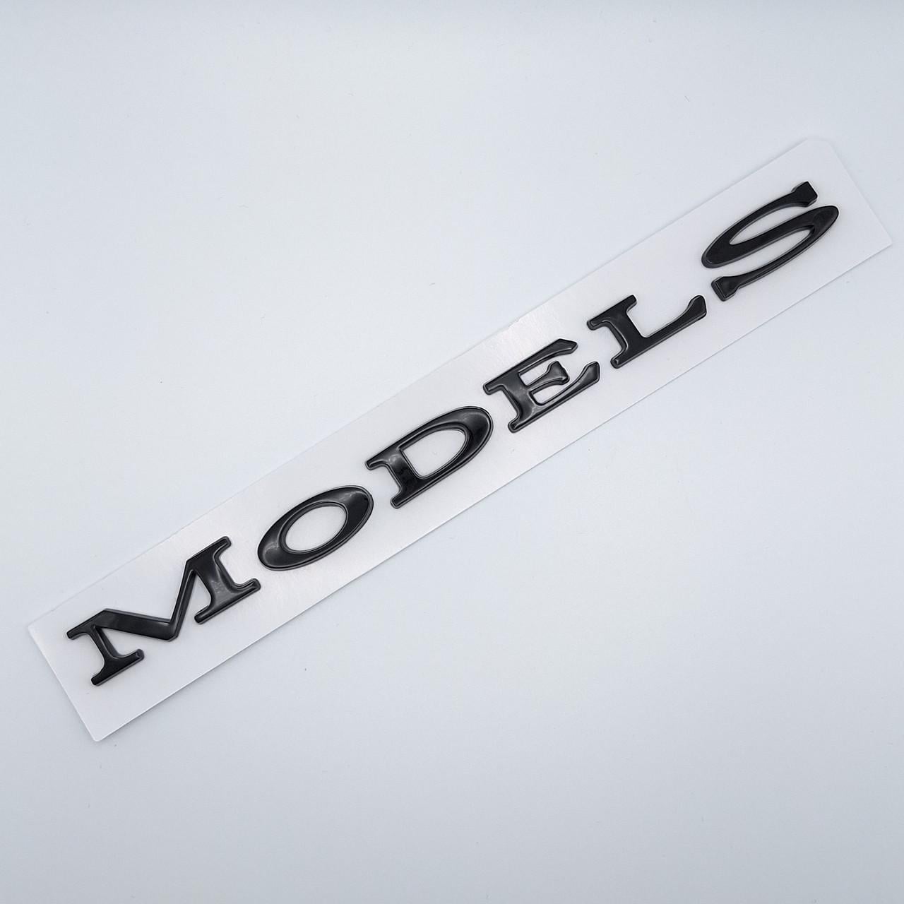 Эмблема надпись Model S Tesla Черный глянцевый (1998675842)