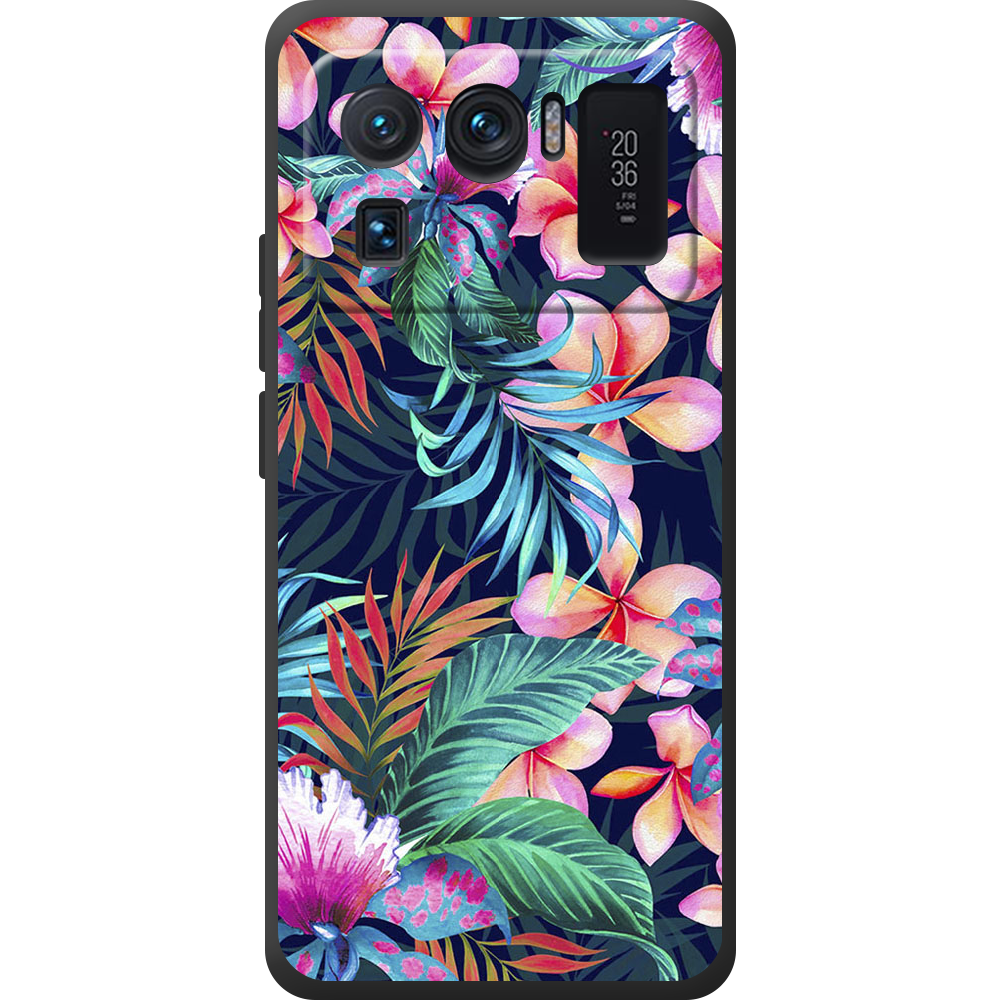 Чехол BoxFace Xiaomi Mi 11 Ultra flowers in the tropics Черный силикон (44424-up1971-44449)