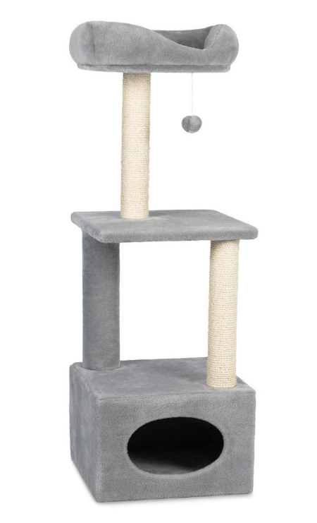 Когтеточка Природа Д23 из сизаля с домиком 36x36x115 см (PR242961)