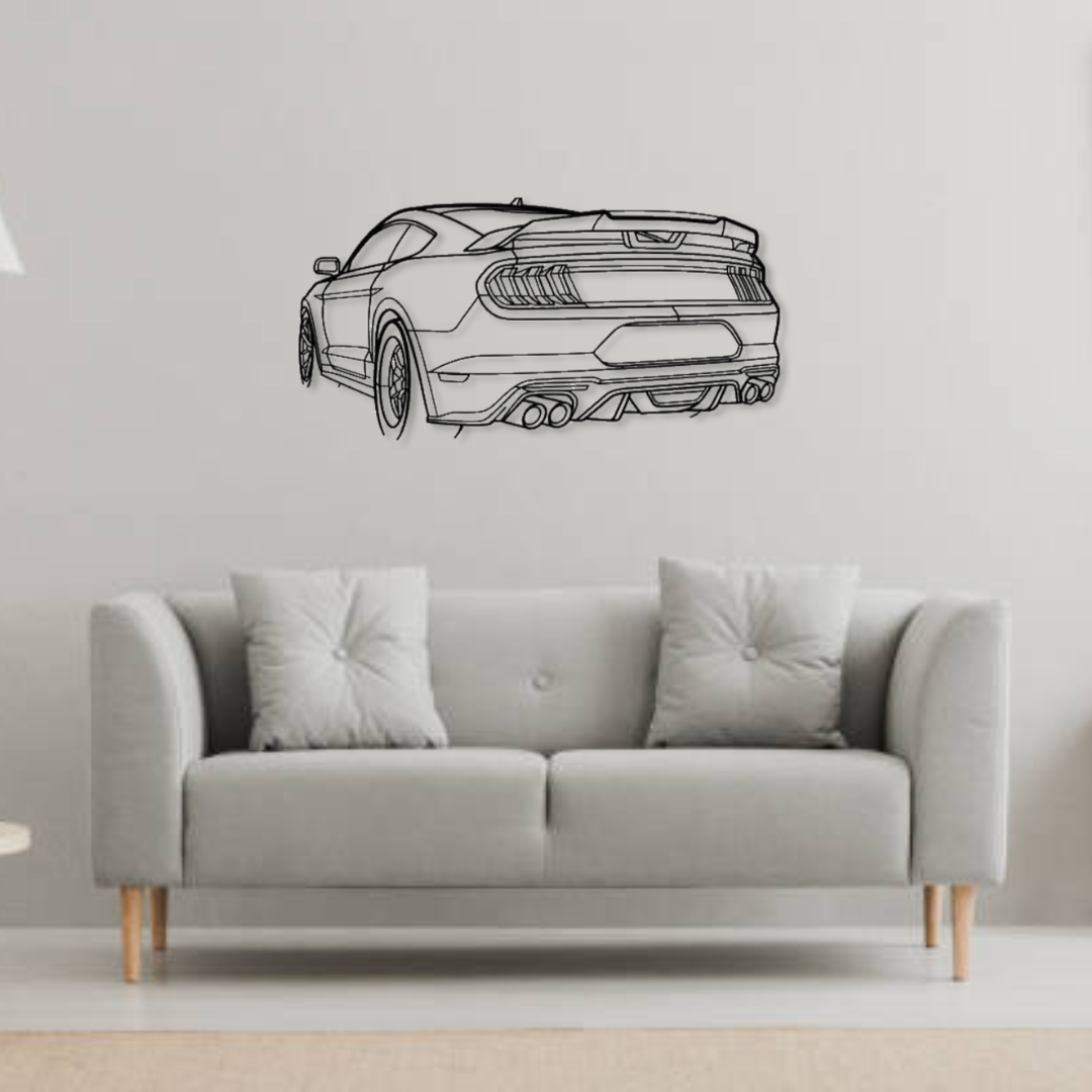 Декор на стену авто Ford Mustang GT 2020 из металла 120 см (auto15)
