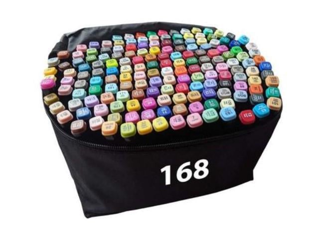 Набор двухсторонних маркеров для скетчинга в чехле 168 шт. (2424735103) Набор двухсторонних маркеров для скетчинга в чехле 168 шт. (2424735103)