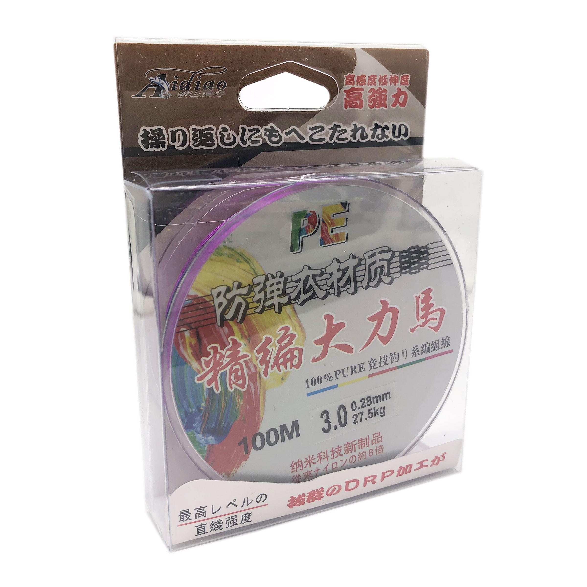 Шнур Aidiao PEx4 3.0 100 м 0,28 мм 27,5 кг Різнокольоровий (7845)