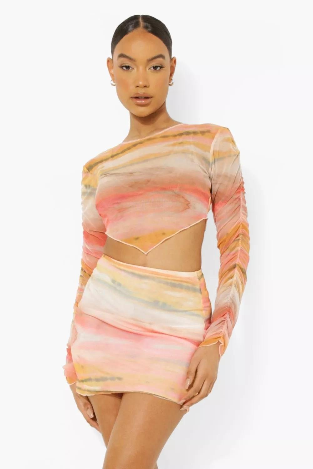 Юбка-мини Boohoo 9786 S Оранжевый