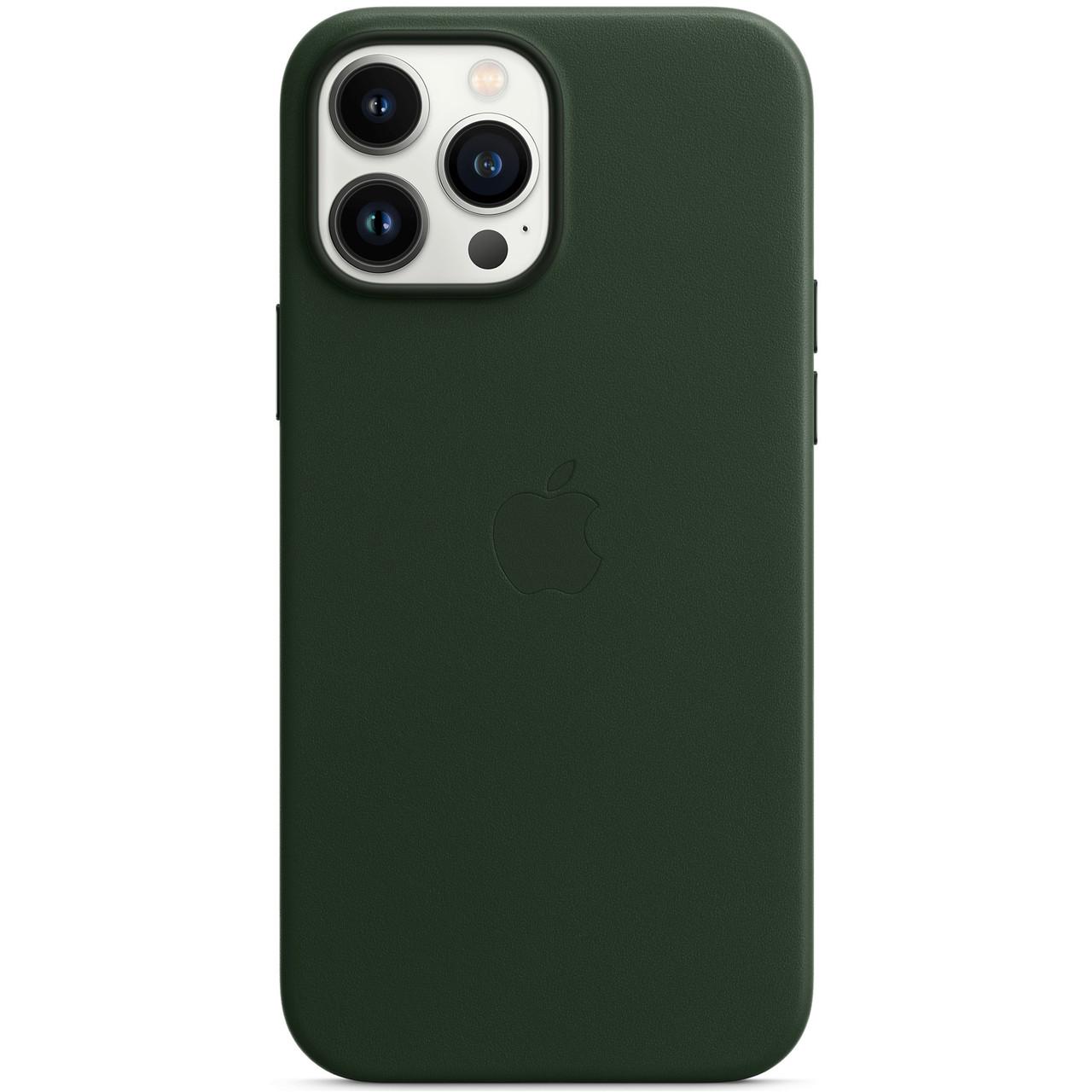 Шкіряний чохол-накладка Apple Leather Case with MagSafe for iPhone 13 Pro Max, Sequoia Green (HC) - фото 2