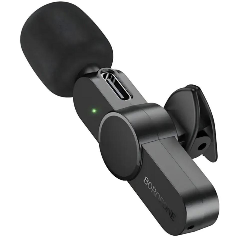 Микрофон петличный беспроводной Borofone BFK12 Type-C Black (2776927886) Микрофон петличный беспроводной Borofone BFK12 Type-C Black (2776927886)