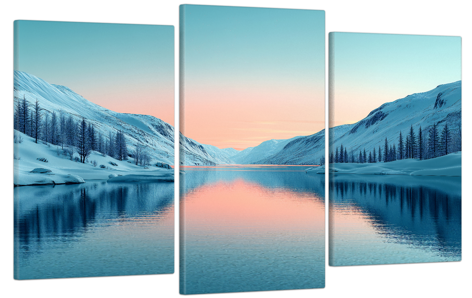 Картина на холсте МАКО зимнее озеро 53x100 см (MK30537)