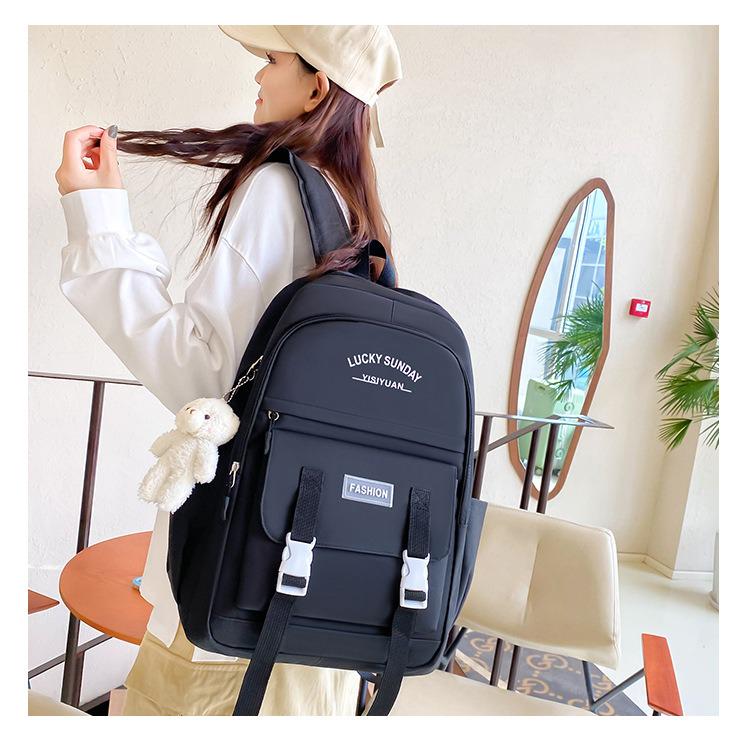 Рюкзак шкільний LUCKY SUNDAY 5в1 підлітковий для дівчинки 5-11 клас сумка-шоппер/клатч/пенал Чорний (28109509) - фото 3 Рюкзак шкільний LUCKY SUNDAY 5в1 підлітковий для дівчинки 5-11 клас сумка-шоппер/клатч/пенал Чорний (28109509) - фото 3