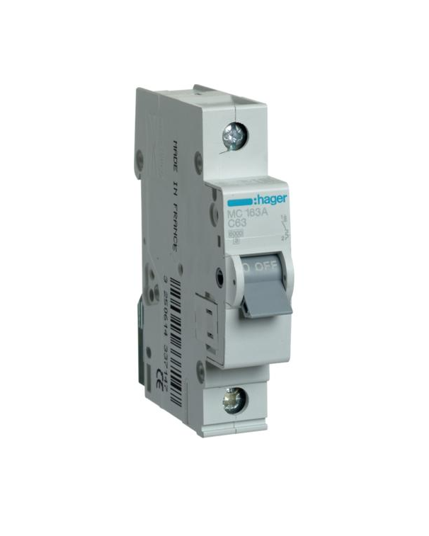 Автоматический выключатель 1P 6 kA C-63A 1M MC163A