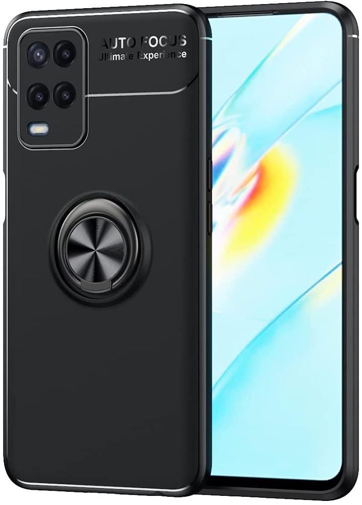 Чехол с кольцом Auto Focus для OPPO A54 Black (22787-2B)