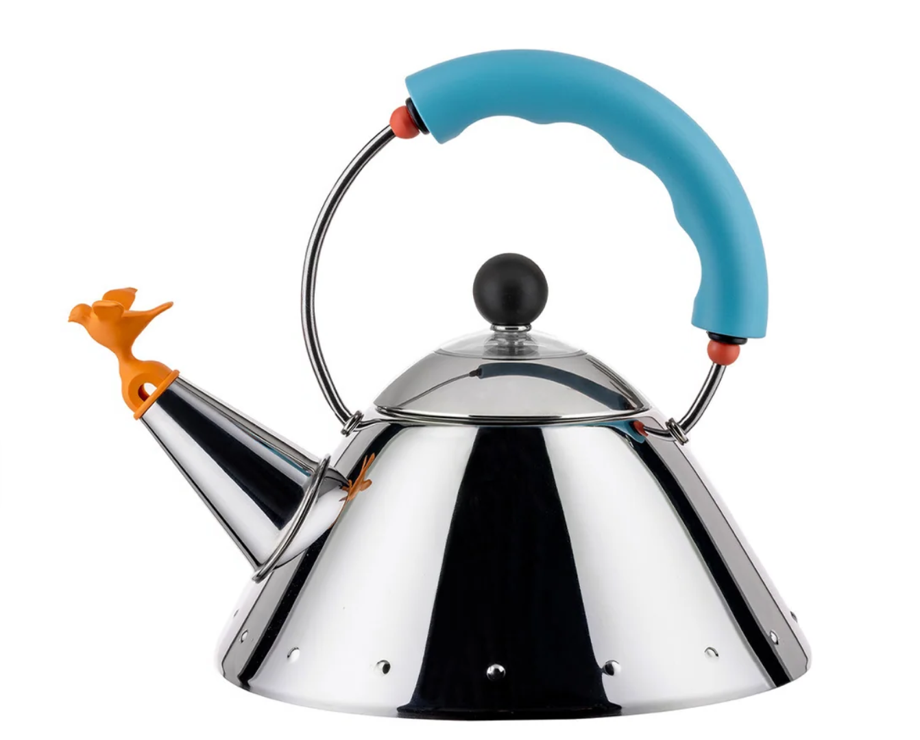 Чайник Alessi 1 л Хром с голубой ручкой (9093/1)