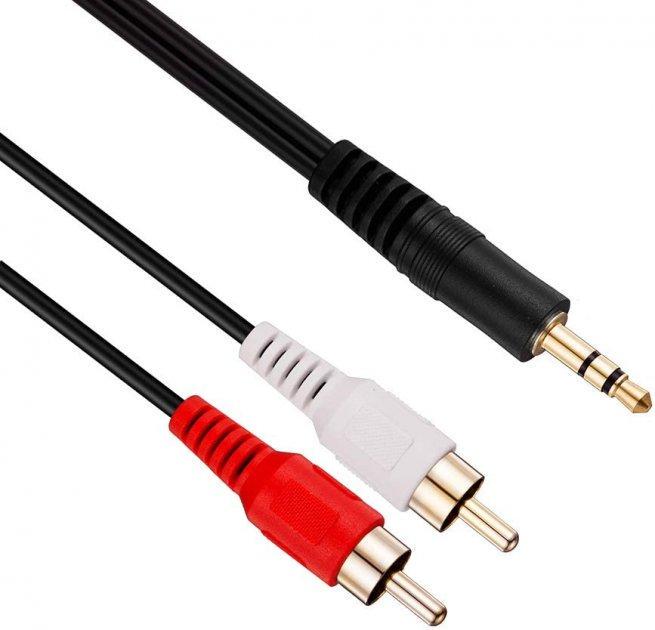 Аудио кабель SUNROZ Stereo 3,5 мм M-2xRCA M 1,2 м (A48391)