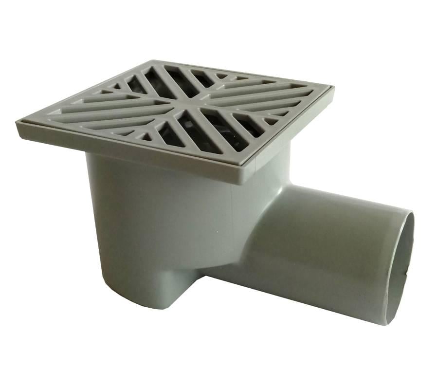 Трап для душа SantehPlast с гидрозатвором 100х100 мм горизонтальный DN50 мм пластиковая решетка снежинка (RS-ТН-100-50.01)