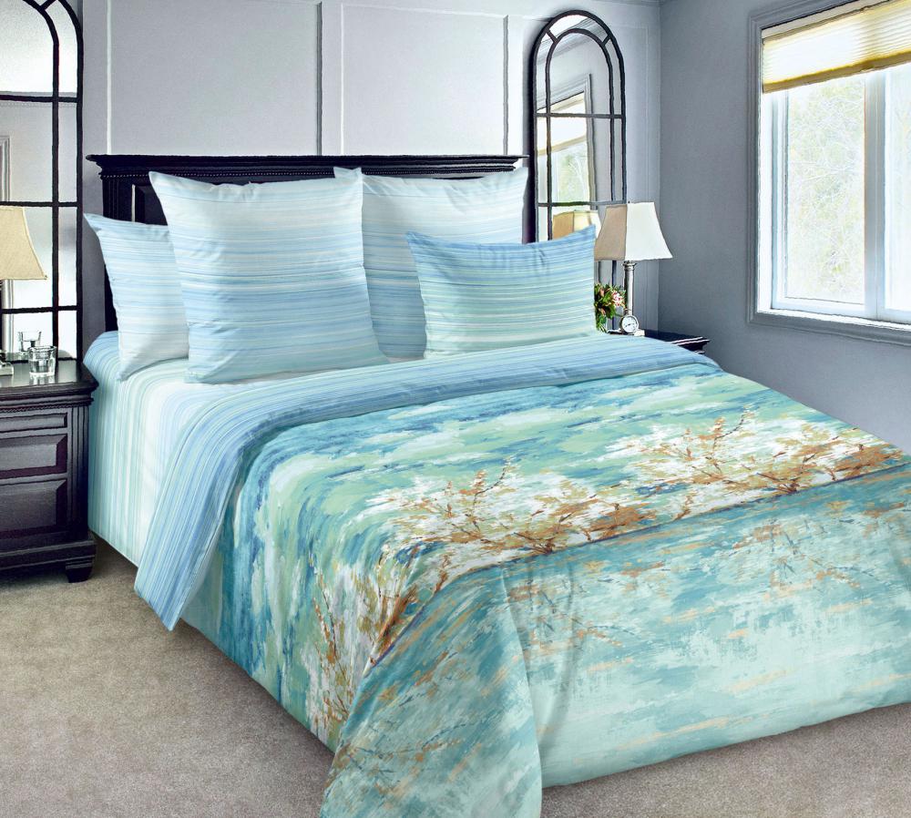 Комплект постельного белья Комфорт текстиль Перкаль Летний пейзаж 145x215 см Семейный 50x70 см ( КТ_pvu_4294_4_50x70 )