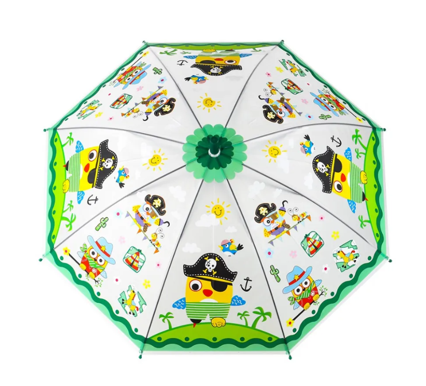 Дитяча парасолька-тростина SUNROZ Cartoon Umbrella Пірат напівавтомат 81 см 8 спиць (SUN8794)