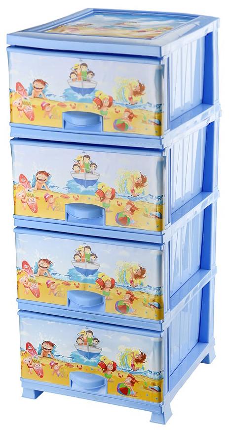 Ящик-комод для хранения детский Морские каникулы 4 ящика 375х455х900 мм (26236294) - фото 4 Ящик-комод для хранения детский Морские каникулы 4 ящика 375х455х900 мм (26236294) - фото 4