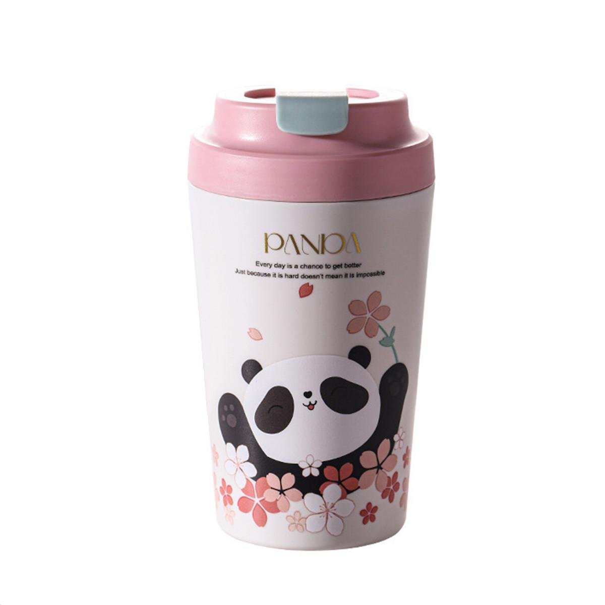 Термокружка Panda з керамічною колбою 380 мл Рожевий (HP-14-12P)
