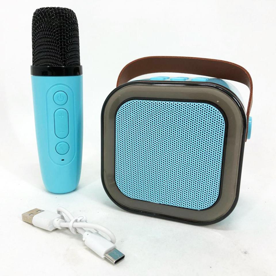 Портативна колонка з караоке мікрофоном та RGB підсвічуванням K12 10W Bluetooth Блакитний - фото 13 Портативна колонка з караоке мікрофоном та RGB підсвічуванням K12 10W Bluetooth Блакитний - фото 13