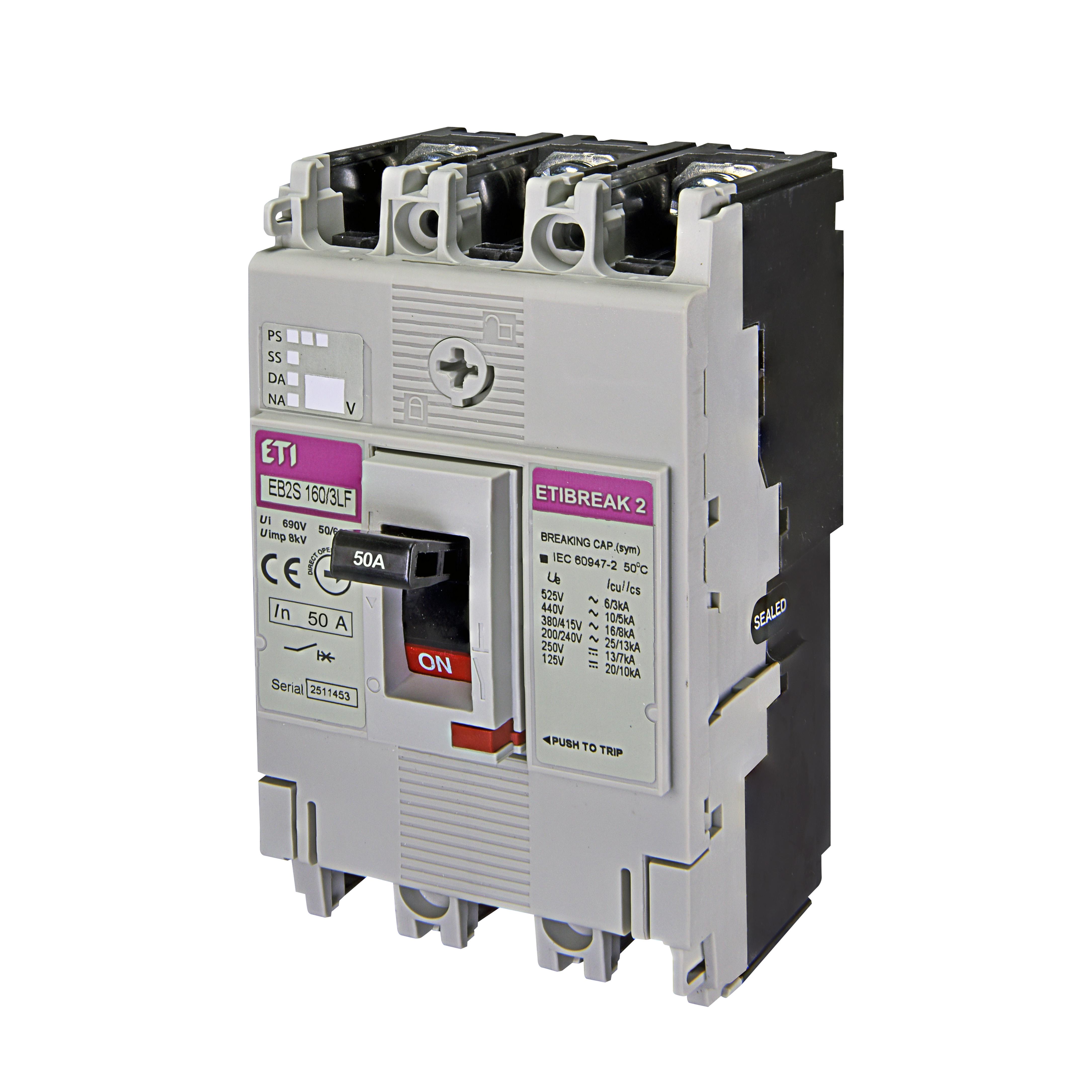 Автоматичний вимикач 3P 50A 16 kA ETIBREAK EB2S 160/6LF 4671806