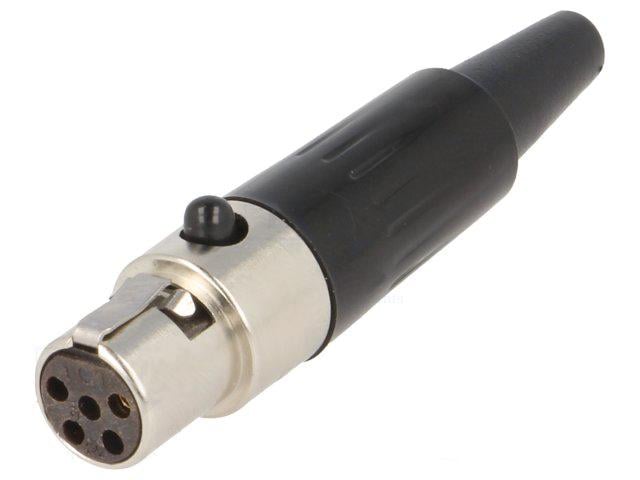 Разъем New Tide 92M-502(5P) miniXLR 5-контактный кабельный золото на кабель Ø до 3,2 мм (9177539)
