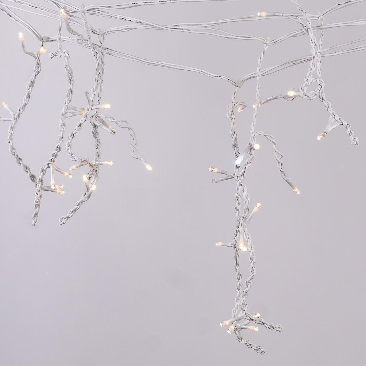 Гірлянда вулична LED бахрома 100 світлодіодів 18 ниток 3 м білий дріт Жовтий (1960980212) - фото 5