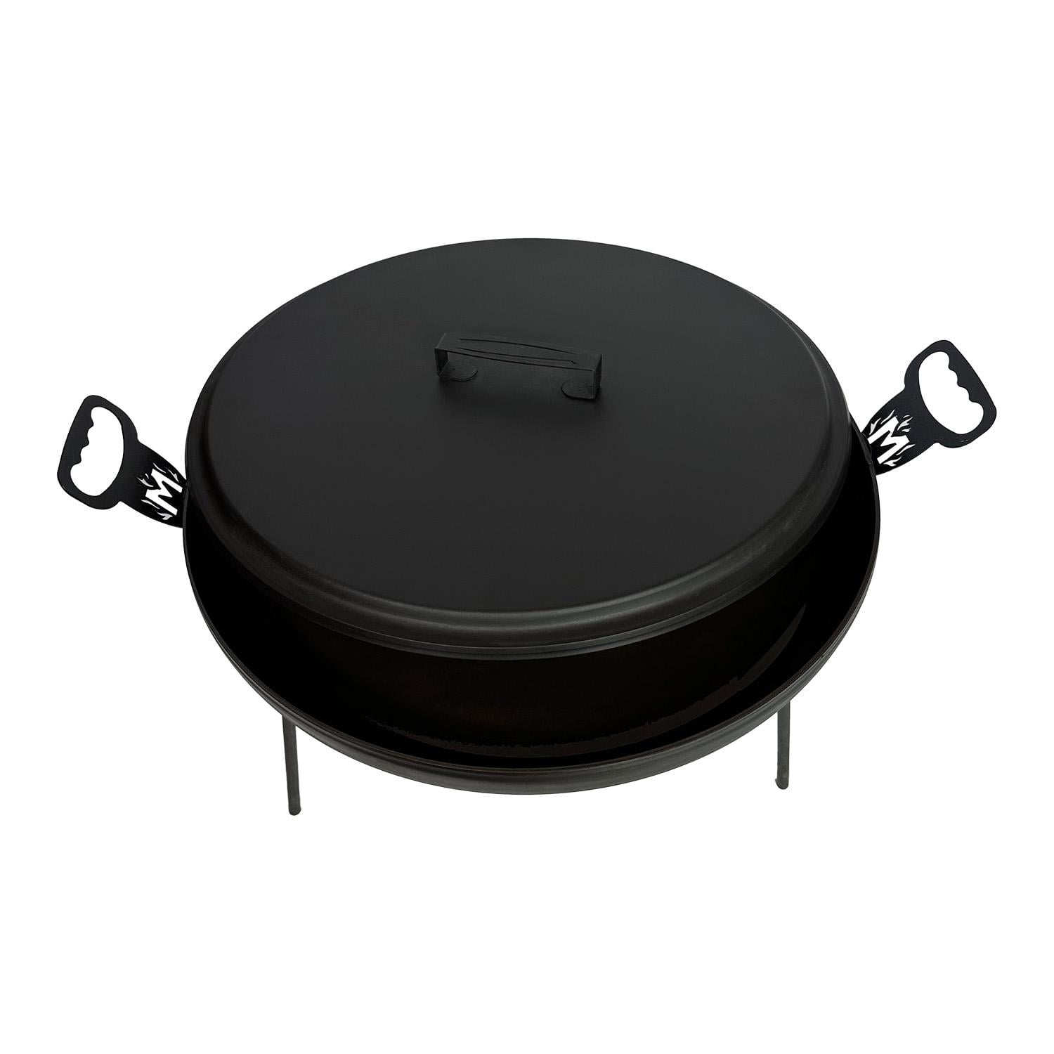 Сковорода с диска бороны для пикника Mzavod Фрея с крышкой термостойкая эмаль закаленная сталь 50 см Черный (147-17-1080220100000)
