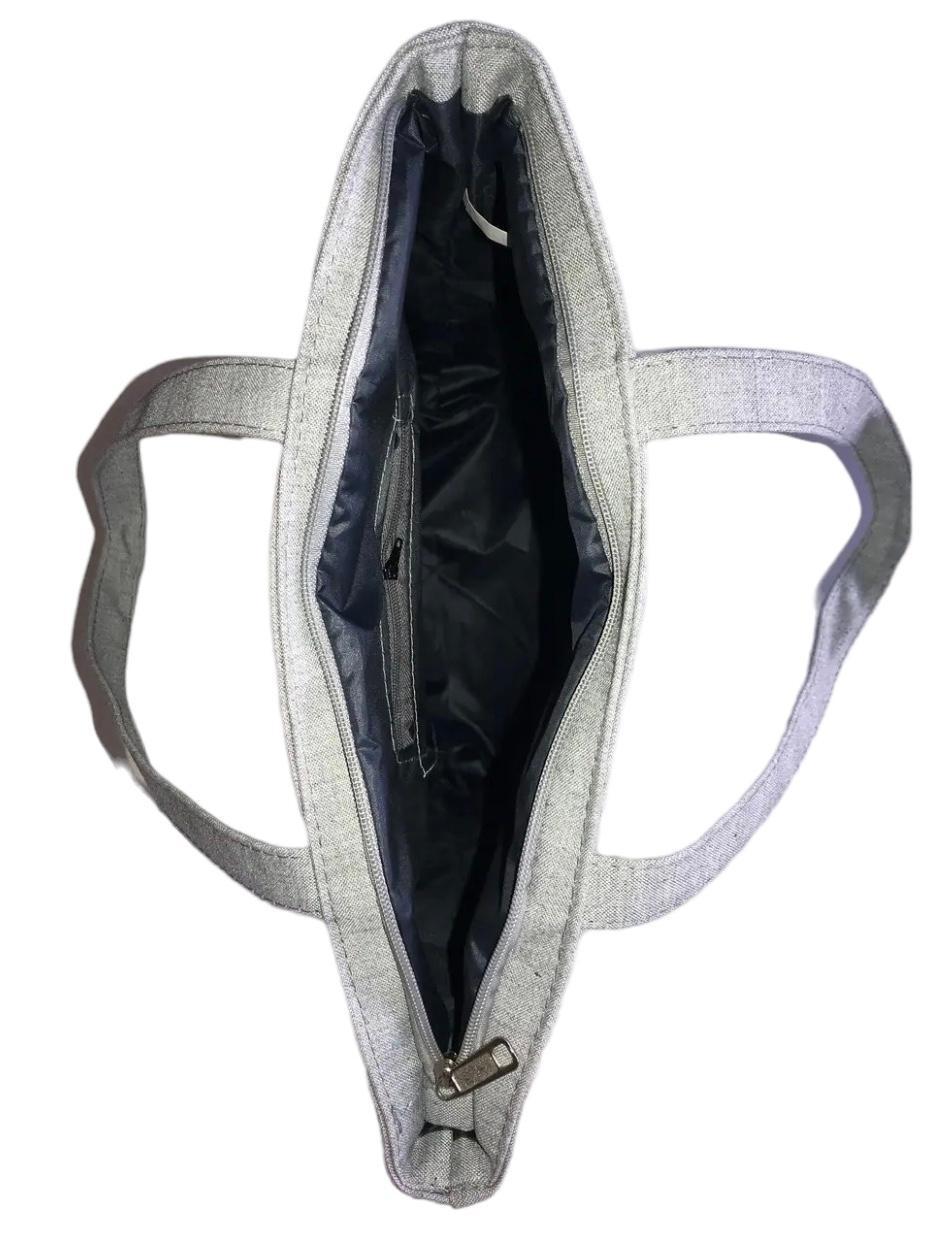 Шопер жіночий тканєвий повсякденний з блискавкою need is love Сірий (026G) - фото 5