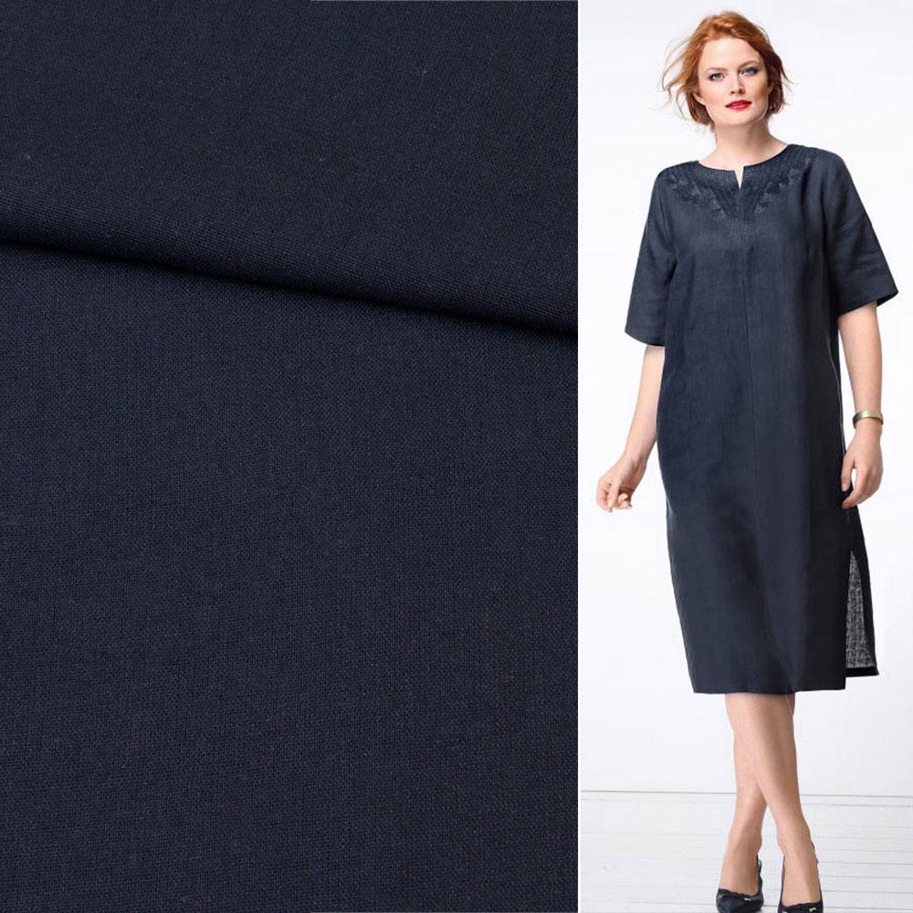 Тканина льон ширина 140 см Синій (12646.015) - фото 2 Тканина льон ширина 140 см Синій (12646.015) - фото 2