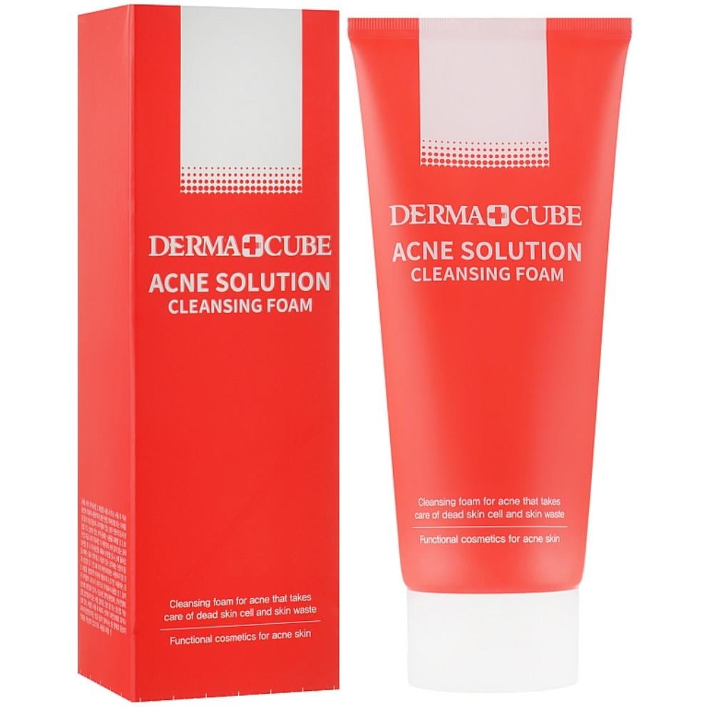 Пенка для умывания от акне FarmStay Derma Cube Acne Solution Cleansing Foam очищающая 180 мл (8809657121135)