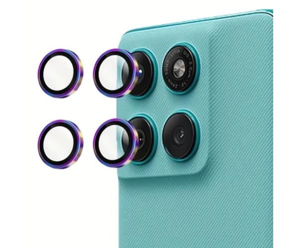 Защитное стекло с рамкой CD Pattern для Motorola Edge 60 Fusion на заднюю камеру Разноцветный